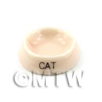 Dolls House Miniature Pink Handmade Ceramic Cat bowl