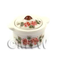 Dolls House Miniature Small casserole/cooking pot - Floral design