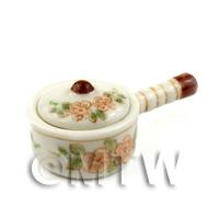 Dolls House Miniature Small Saucepan/Pot with Handle - Floral Design