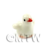 Dolls House Miniature Ceramic White Chick Pose 1 Of 4