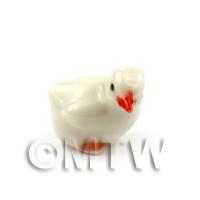 Dolls House Miniature Ceramic White Chick Pose 3 Of 4