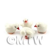 MyTinyWorld Dolls House Miniature Ceramic White Chick Pose 4 Of 4