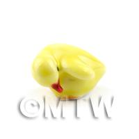 Dolls House Miniature Ceramic Yellow Chick Pose 4 Of 4