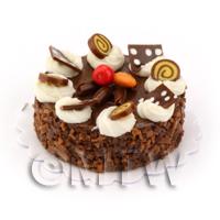 Dolls House Miniature Round Chocolate Candy Cake 