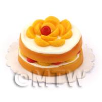 Dolls House Miniature Victoria Sponge Cake  With Mixed Fruit