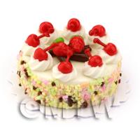 Dolls House Miniature Chocolate Cherry Cake 