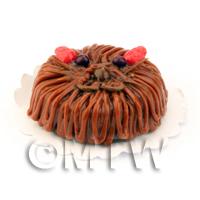 Dolls House Miniature Chocolate Cat Cake