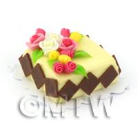 Dolls House Miniature Square White Chocolate Cake 