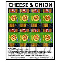 Dolls House Miniature Packaging Sheet of 8 Hula Hoops Cheese & Onion Crisps