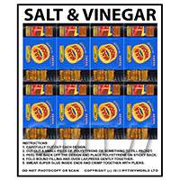 Dolls House Miniature Packaging Sheet of 8 Hula Hoops Salt & Vinegar Crisps