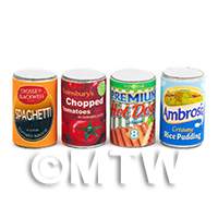 Dolls House Miniature Set of 4 Food Cans