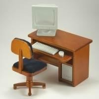 1/12th scale - Dolls House Miniature Work Station and Chair Set 