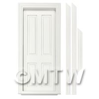 Dolls House Miniature Internal White Painted 4 Panel Door