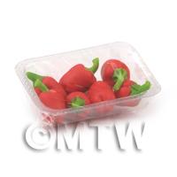 Dolls House Miniature Punnet of Red Bell Peppers