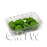 Dolls House Miniature Punnet of Green Bell Peppers