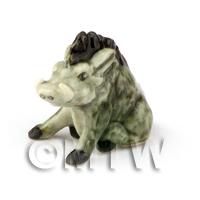 Dolls House Miniature Ceramic Sitting Warthog