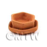 Dolls House Miniature Garden Terracotta Flower Pot with Tray
