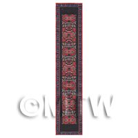 Dolls House Miniature 24cm Black And Red Pattern Hall Runner (HR4)