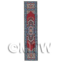 Dolls House Miniature 24cm Turquoise And Red Pattern Hall Runner (HR5)