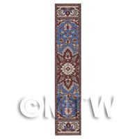 Dolls House Miniature 24cm Burgundy And Blue Floral Hall Runner (HR6)