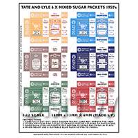 Dolls House Miniature Packaging Sheet Of 6 Tate and Lyle Mixed Sugar Boxes