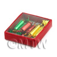 Dolls House Miniature Box Of 6 Christmas Crackers