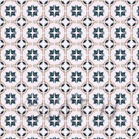 1:12th Blue And Brown Star Design Small Tiles On A Pale Rose Background