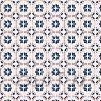 1/12th scale - 1:12th Blue And Brown Star Design Small Tiles On A Pale Rose Background