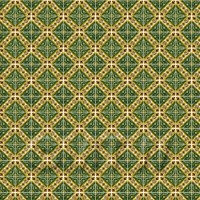 1:12th Green Star With Flower Border Tile Sheet With White Grout