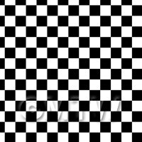 1/12th scale - 1:12th Classic Black And White Checkerboard Design Tile Sheet