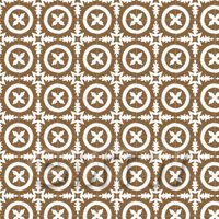 1:12th Pale Chestnut And White Floral Circle Design Tile Sheet