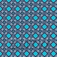 1:12th Navy, Pale And Sky Blue Ornate Tile Sheet With Blue Grout