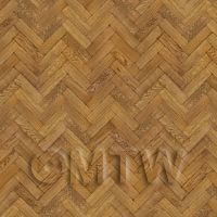 Dolls House Miniature Parquet Flooring 9 Inch Dark Honey Colour Oak Strip Effect