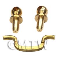 2x Dolls House Miniature 1:12th Scale Brass Classic Drawer Handle