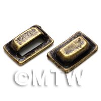 2x Dolls House Miniature 1:12th Scale Antique Brass Square Pull Handles