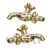 1/12th scale - Pair of Dolls House Miniature 1:12th Scale External Brass Taps