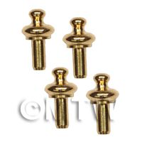 4 x 3mm Dolls House Miniature Brass Classic Door Knobs