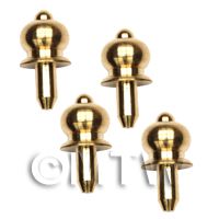 4 x 4.5mm Dolls House Miniature Brass Classic Door Knobs