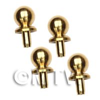 4 x 5mm Dolls House Miniature Brass Classic Door Knobs