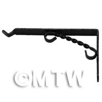 Dolls House Miniature 1:12th Scale Black Metal Hanging Basket Bracket