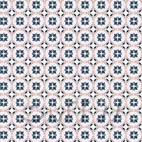 1:24th Blue And Brown Star Design On A Pale Rose Background 