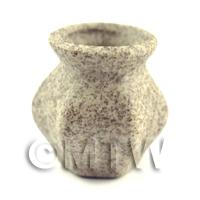 Dolls House Miniature Handmade Ceramic Stoneware 6 Sided Vase