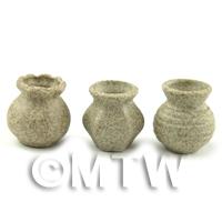 Selection Of Dolls House Miniature Stoneware Vases