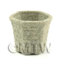 18mm Dolls House Miniature Stoneware Hex Flower Pot