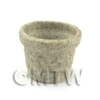 17mm Dolls House Miniature Stoneware Ribbed Flower Pot