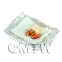 1/12th scale - Dolls House Miniature Part Eaten Saveloy And Chips 