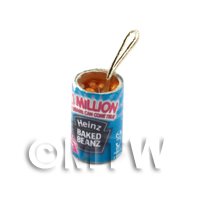 Dolls House Miniature Tin of Baked Beans with Spoon