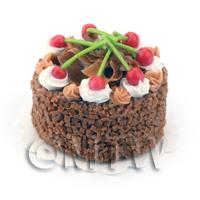 Dolls House Miniature Cherry Fudge Cake 