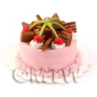 Dolls House Miniature  Cherry Fudge Cake 