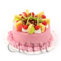 Dolls House Miniature Cherry Apple Sponge Cake